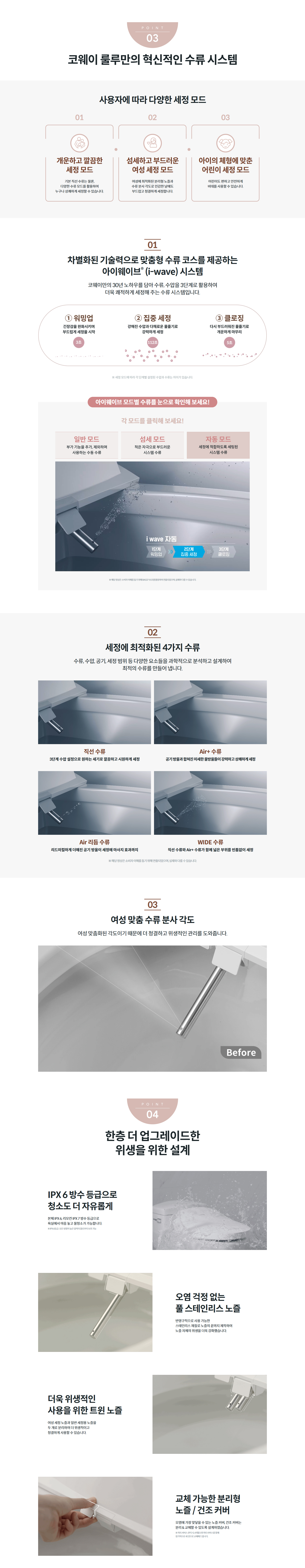 코웨이 더블케어 비데 플러스 BAS38-C 상세정보 3