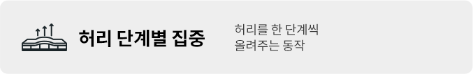 허리를 한 단계씩 올려주는 동작