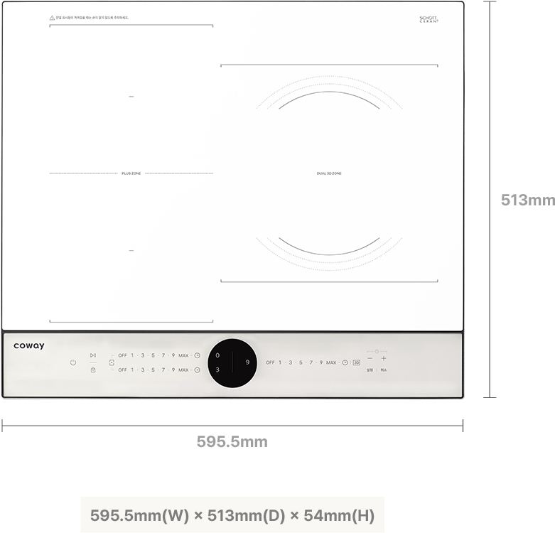 595.5mm(W) × 513mm(D) × 54mm(H)