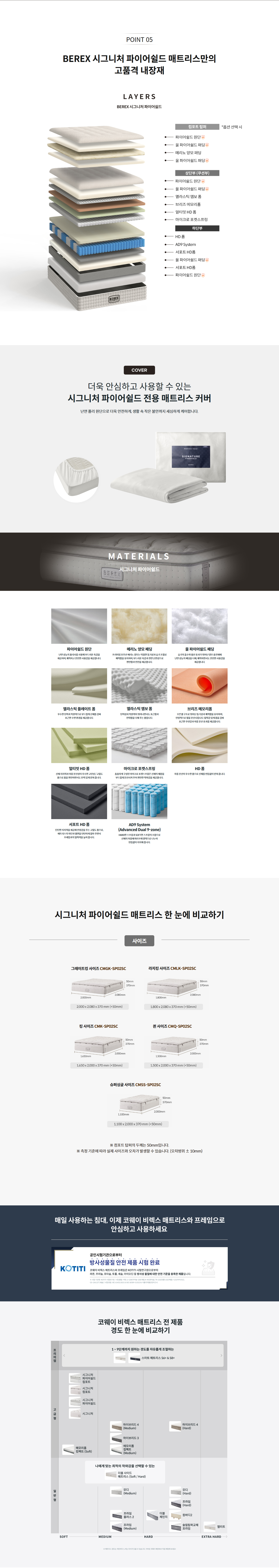 코웨이 BEREX 시그니처 파이어쉴드 매트리스 상세정보 3
