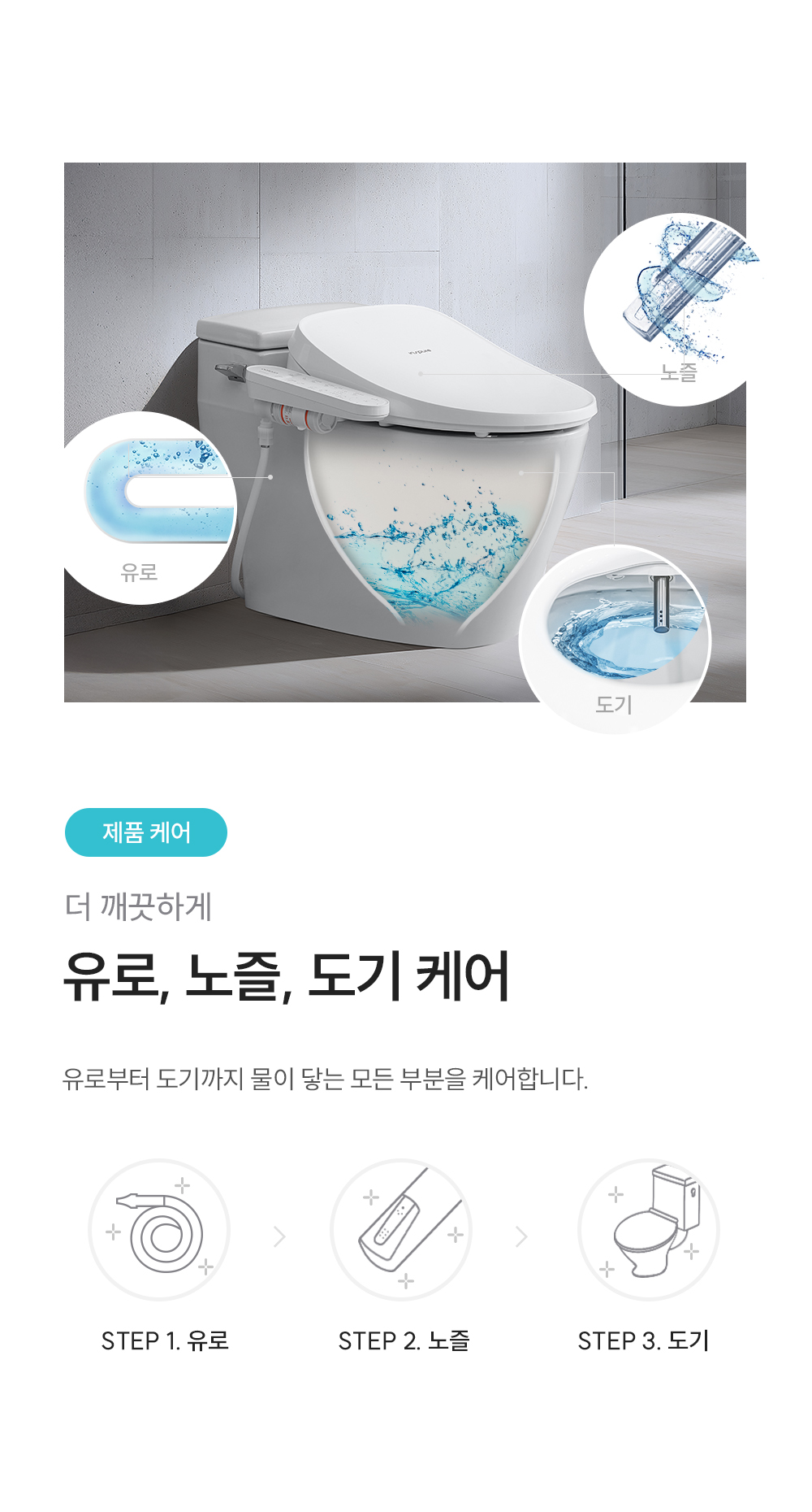 쿠쿠 인스퓨어 트리플 자동 물 내림 비데 공식 상세 이미지 5