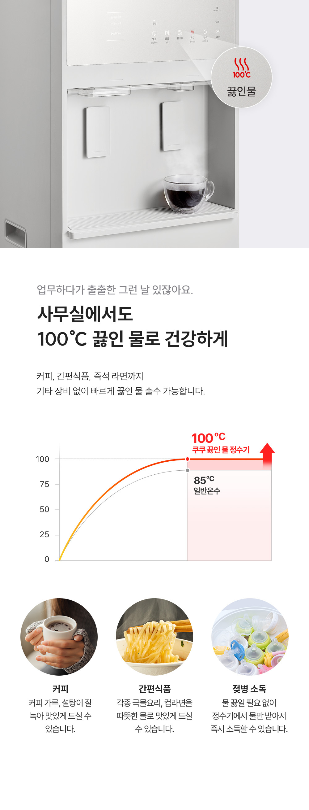 쿠쿠 대용량 초고온수 얼음정수기 (얼음냉온정) 공식 상세 이미지 3