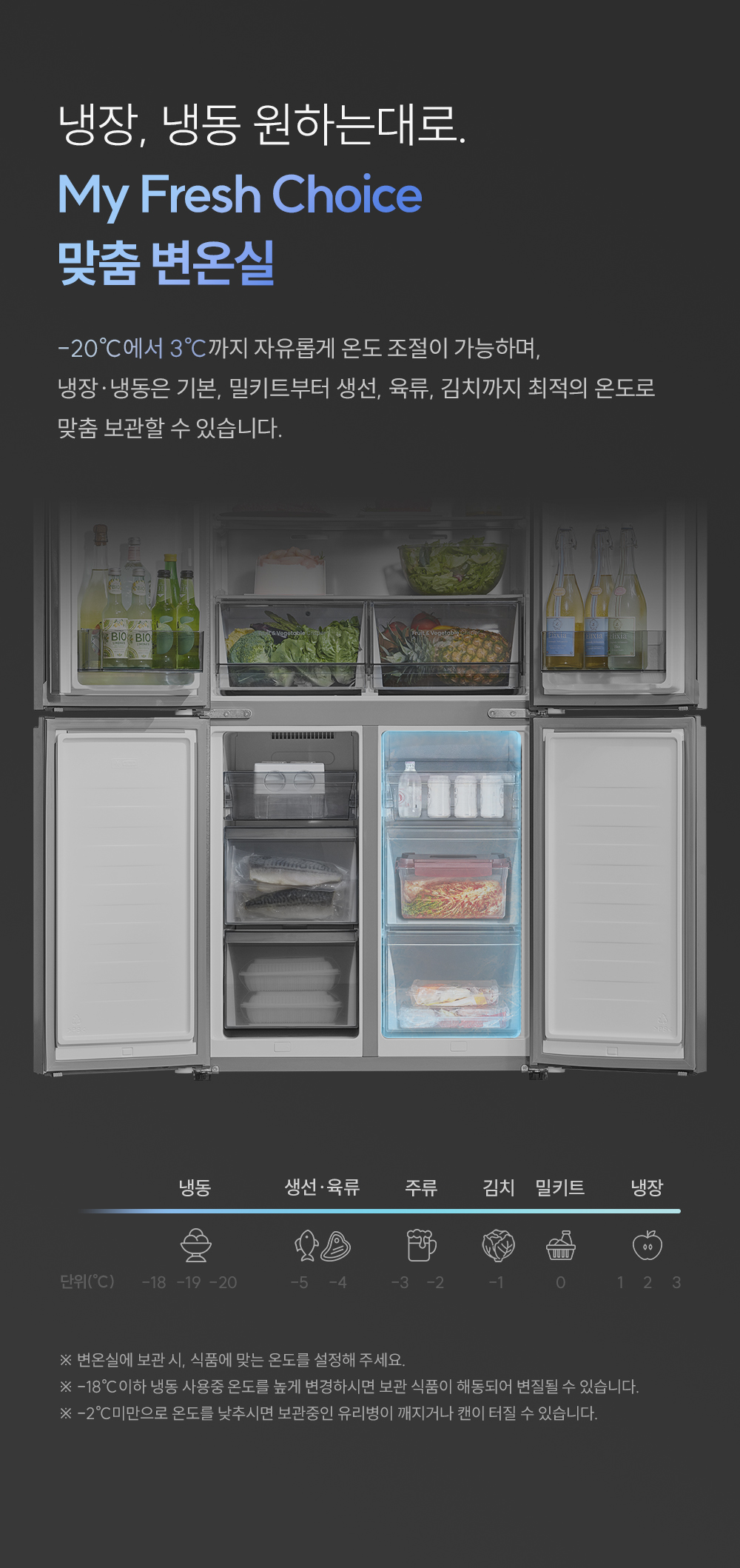 쿠쿠 미식 컬렉션 4도어 양문형 냉장고 477L 공식 상세 이미지 5
