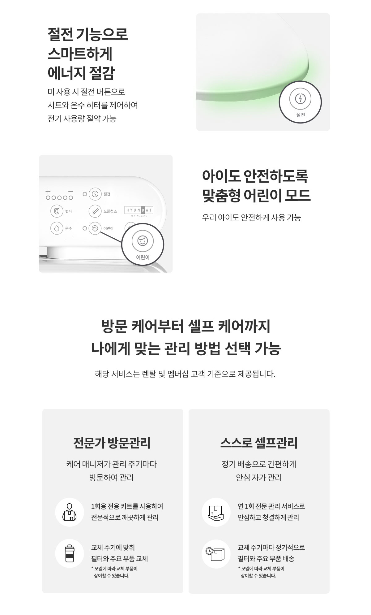 현대큐밍 더클린 살균케어 비데 상세 이미지 9