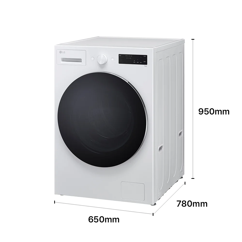LG 트롬 세탁기(17kg, 글로우에센스화이트) 제품 크기 이미지
