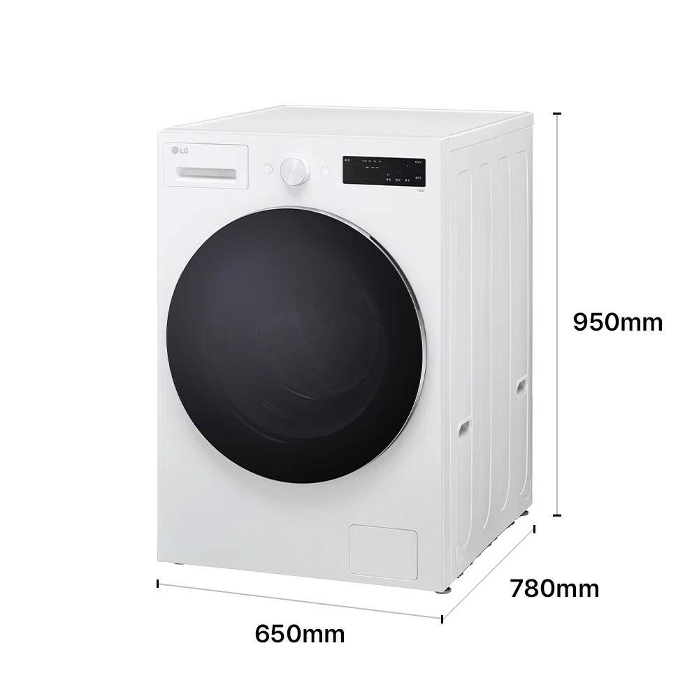 LG 트롬 세탁기(17kg, 네이처에센스화이트) 제품 크기 이미지