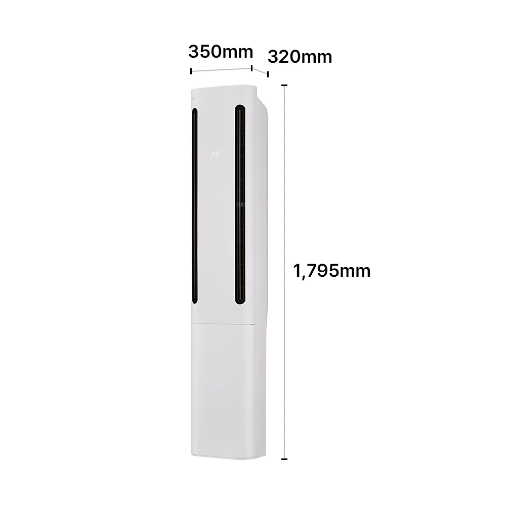 LG 휘센 AI 오브제컬렉션 쿨 에어컨 2in1(2시리즈, 18평형, 에센스화이트) 제품 크기 이미지