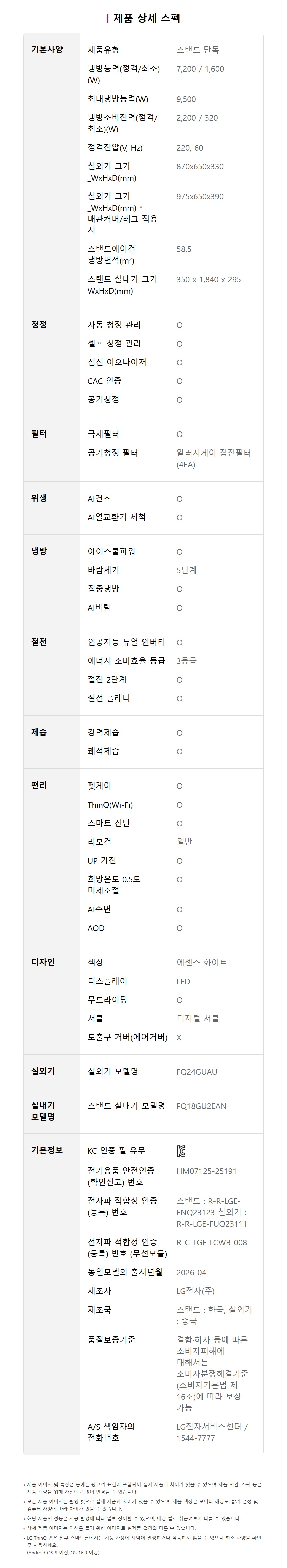 FQ18GU2EA1 공식 제품 제원 이미지 14