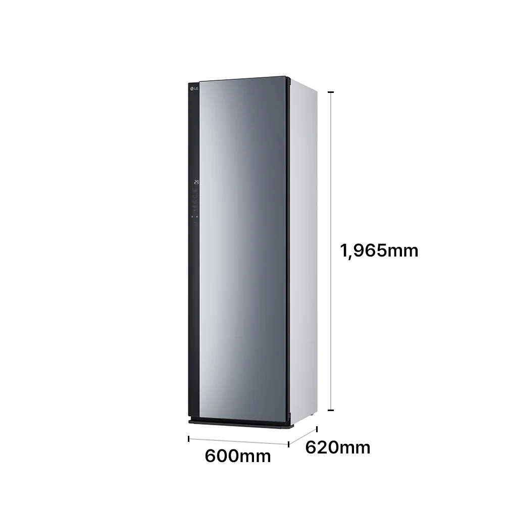 LG 스타일러 오브제컬렉션(2026 NEW, 5벌, 블랙틴트미러) 제품 크기 이미지