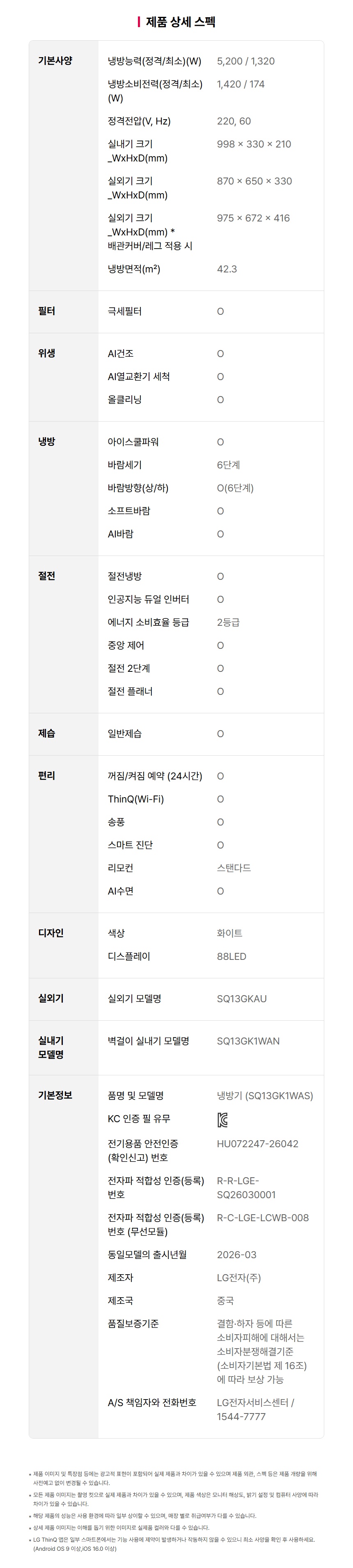SQ13GK1WAS 공식 제품 제원 이미지 11