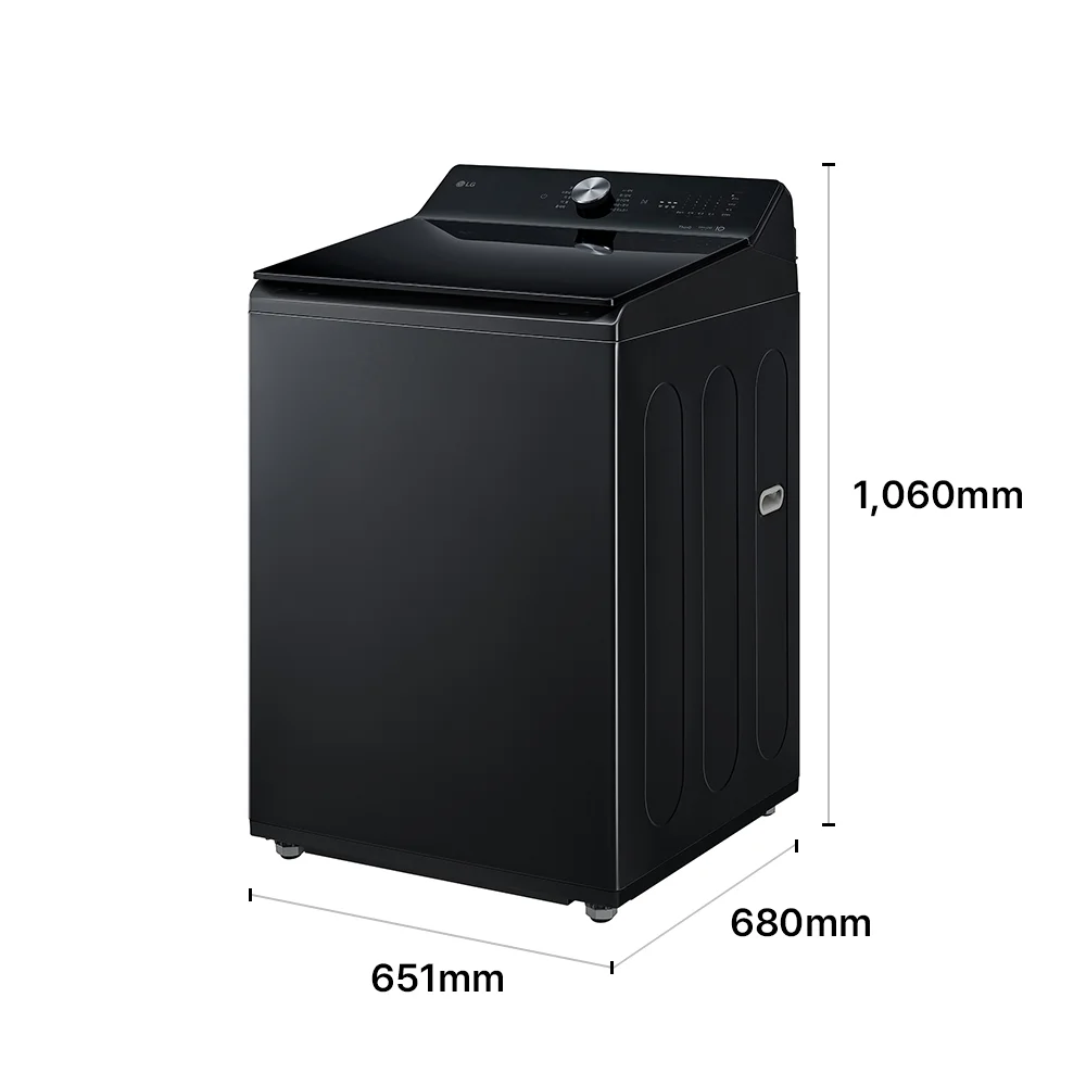 LG 통돌이 컴포트 세탁기(19kg, 오닉스블랙) 제품 크기 이미지