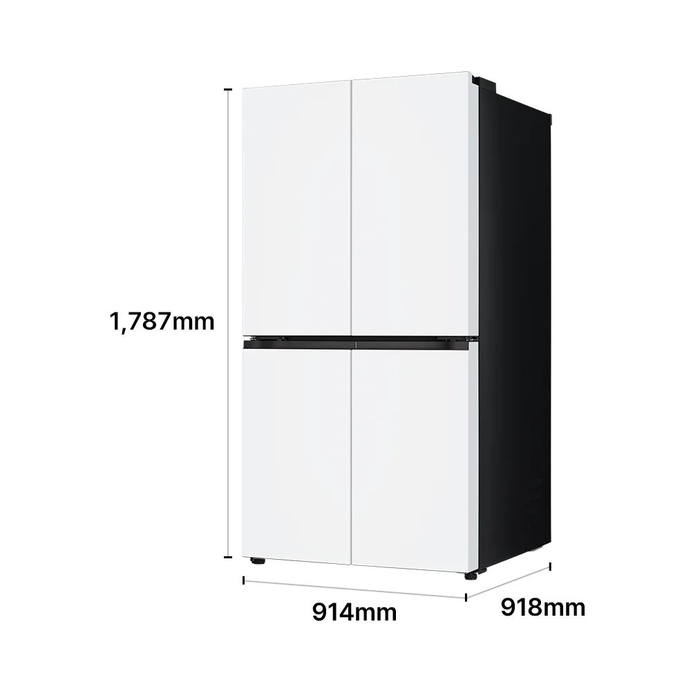 LG 디오스 AI 오브제컬렉션 STEM 베이직 냉장고(에센스화이트/에센스화이트) 제품 크기 이미지