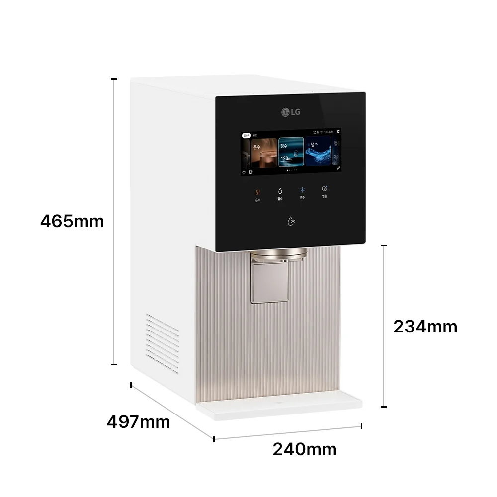 LG 퓨리케어 AI 오브제컬렉션 냉동얼음정수기 (얼음·냉·온·정) 제품 크기 이미지