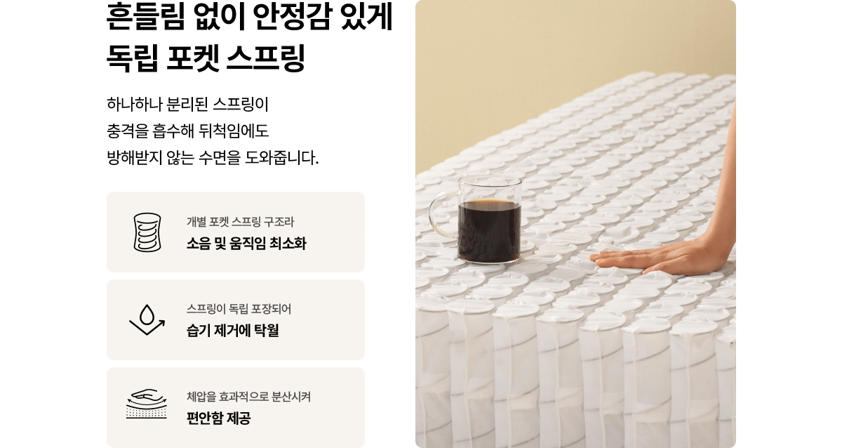 SK매직 워커힐 스탠다드 매트리스 슈퍼싱글(SS) 공식 상세 이미지 4